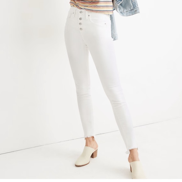 Madewell Denim - MADWELL 10” HIGH RISE SKINNY JEANS IN PURE WHITE